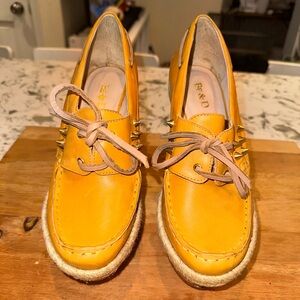 Women's Yellow Platform Loafers